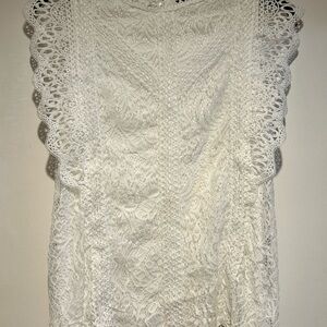 Cable & Gauge White Lace Blouse